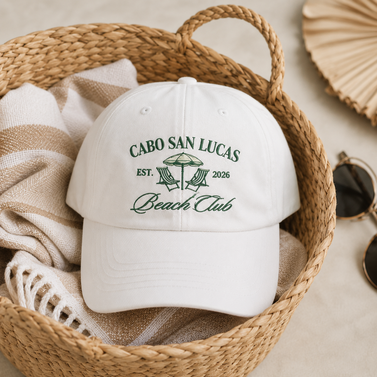 Custom Bride Squad Beach Hat for Bachelorette Vacation