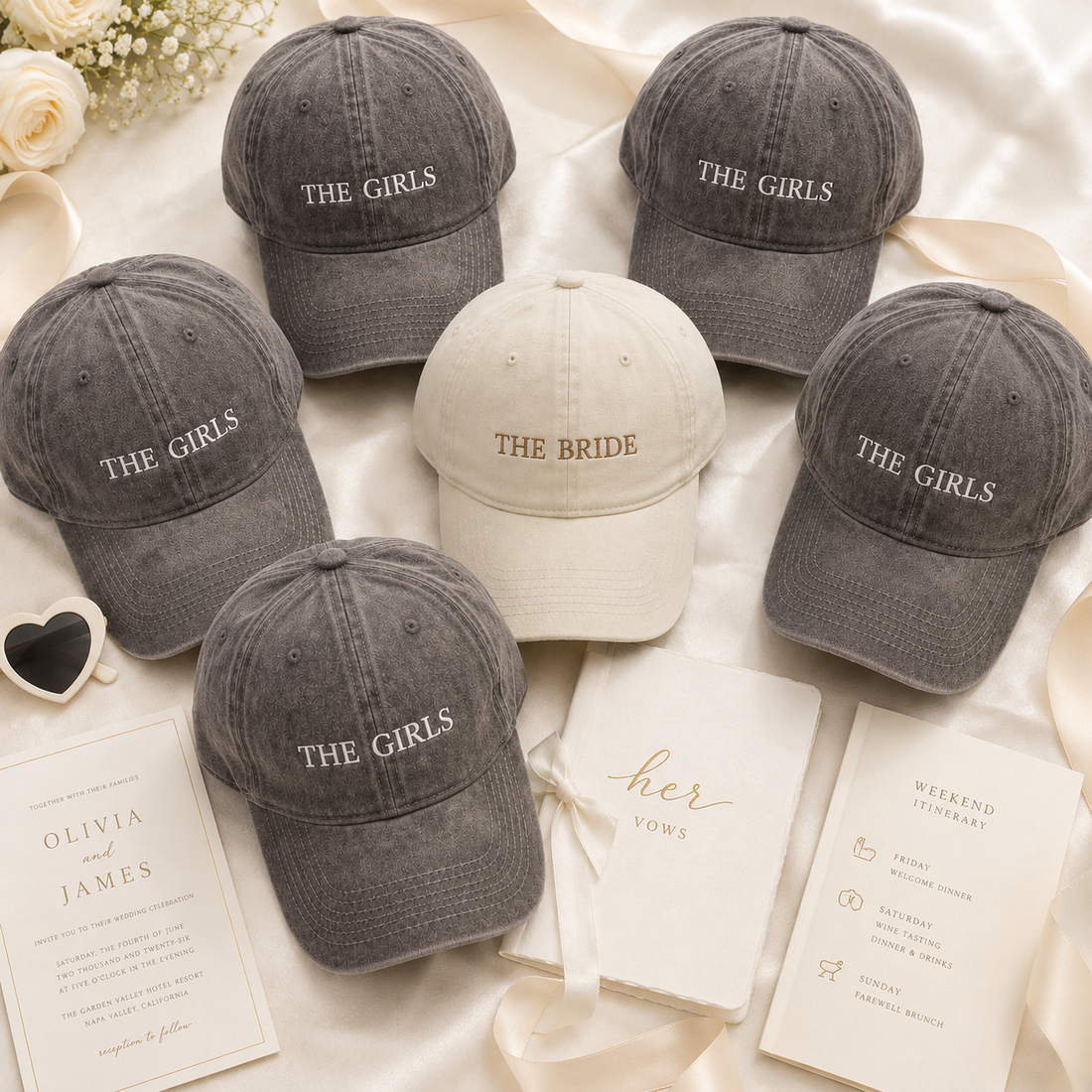 Custom Bride Squad Cap for Bachelorette Party and Girls Trip