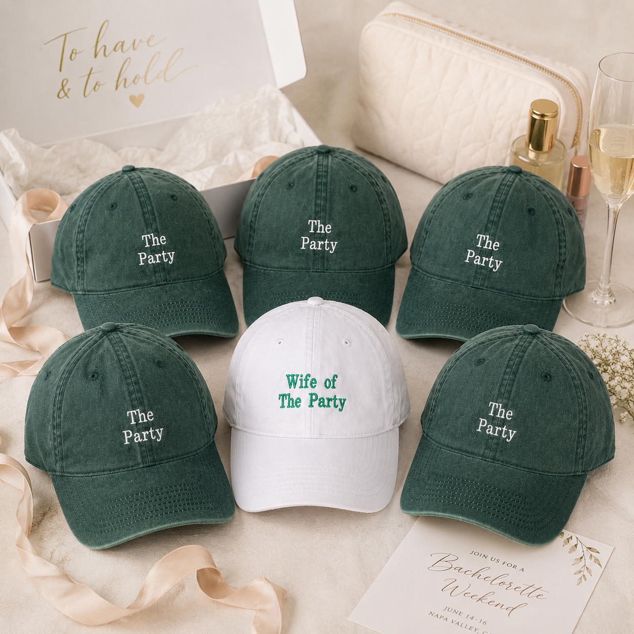Custom Bride Squad Cap for Bachelorette Party and Girls Trip