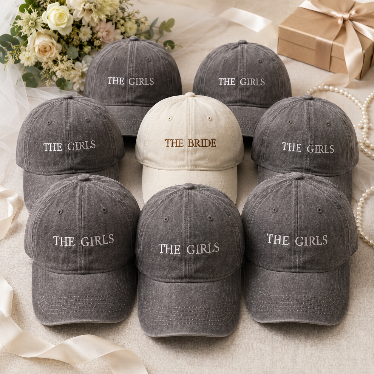 Custom Bride Squad Hat for Bachelorette Party and Bridal Shower