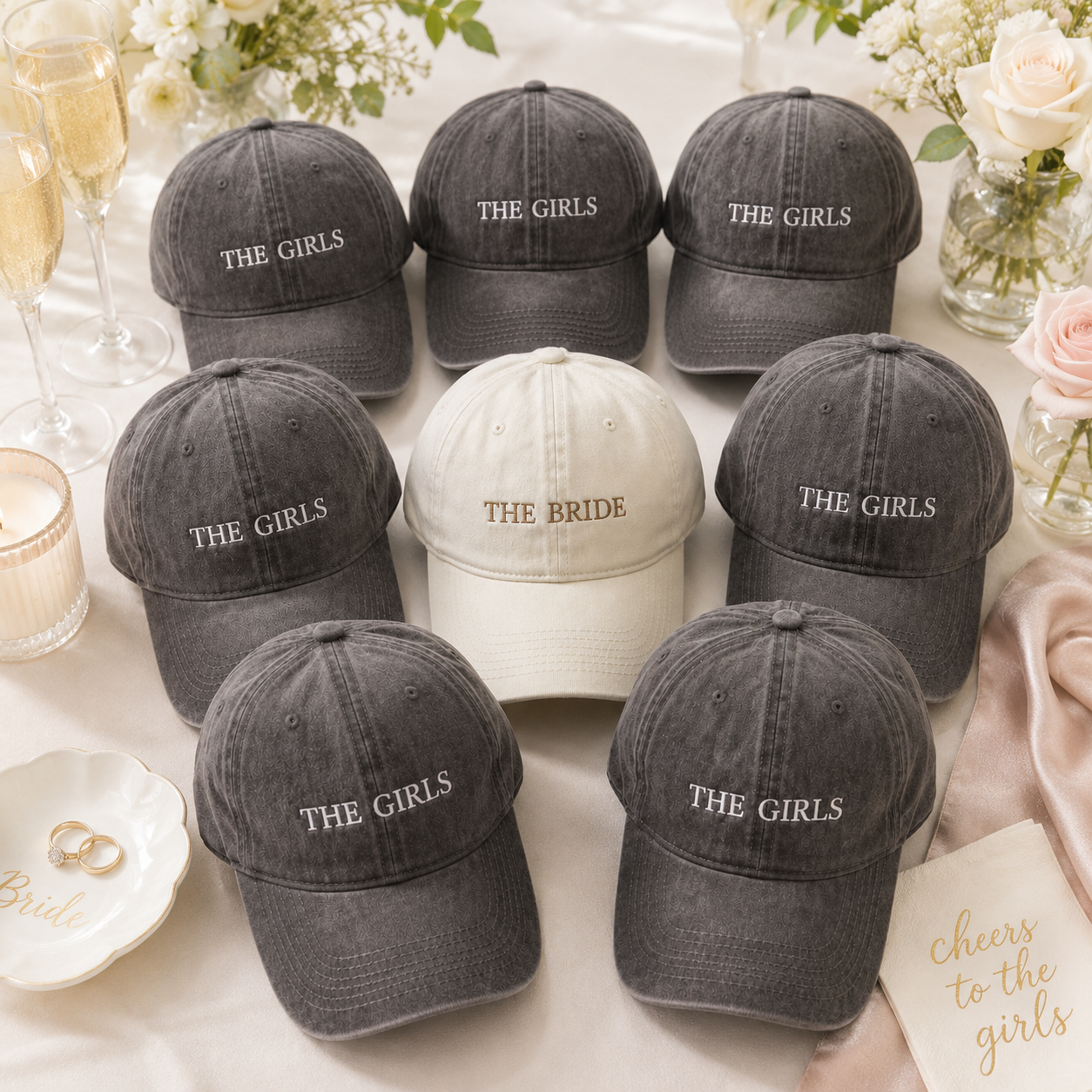 Custom Bride Squad Hat for Bachelorette Party and Bridal Shower