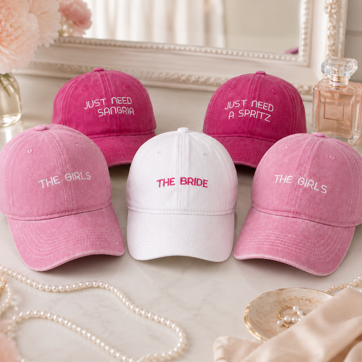 Custom Bride Squad Hat for Bachelorette Party and Bridal Shower