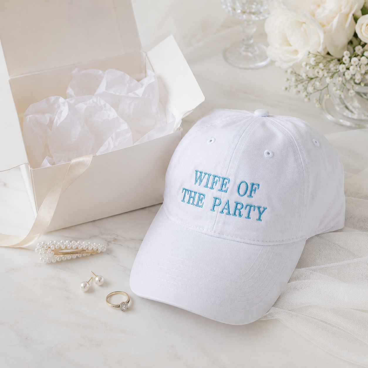 Custom Bride Squad Hat for Bachelorette Party and Bridal Shower