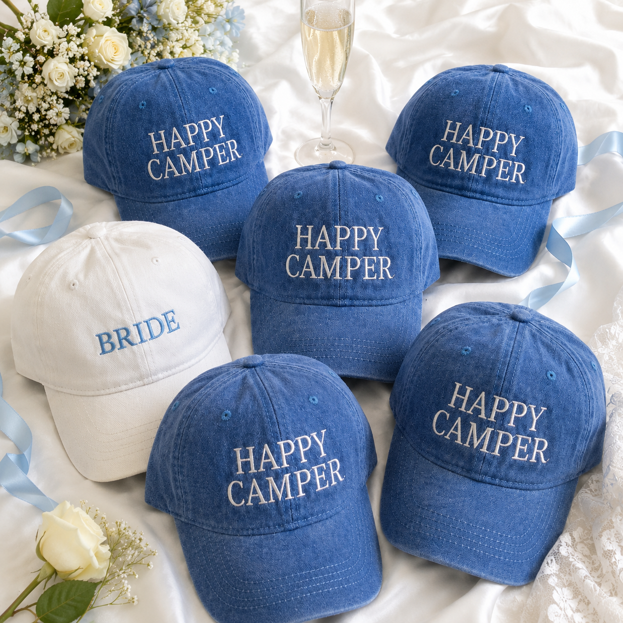 Custom Camp Party Bachelorette Hat With Personalized Text