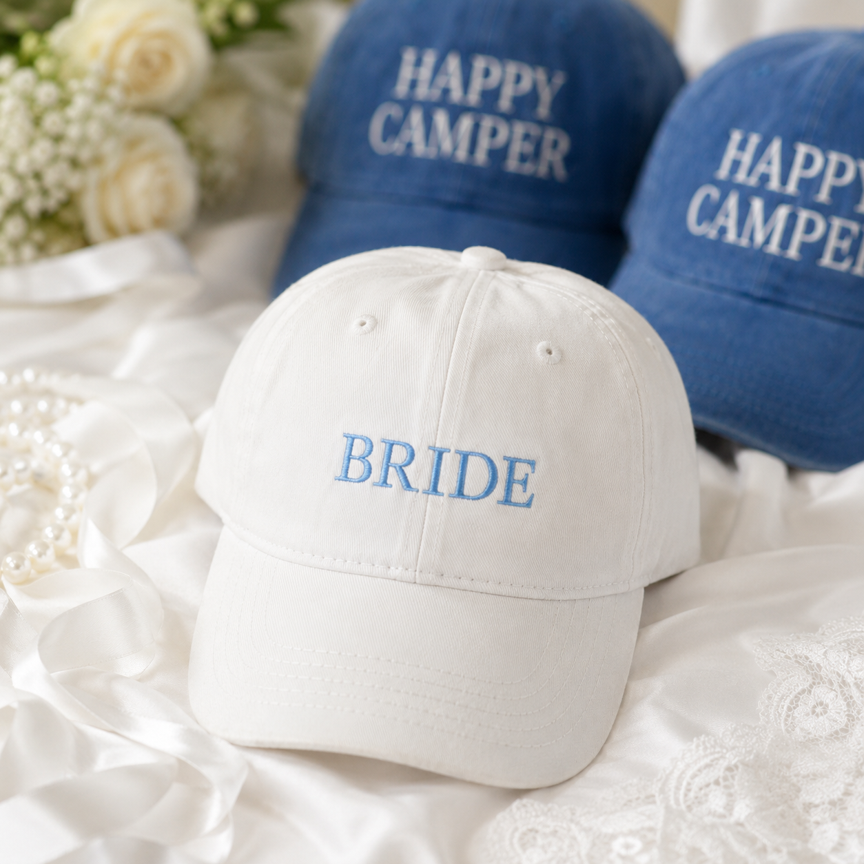 Custom Camp Party Bachelorette Hat With Personalized Text