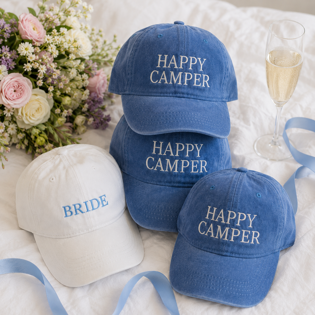 Custom Camp Party Bachelorette Hat With Personalized Text