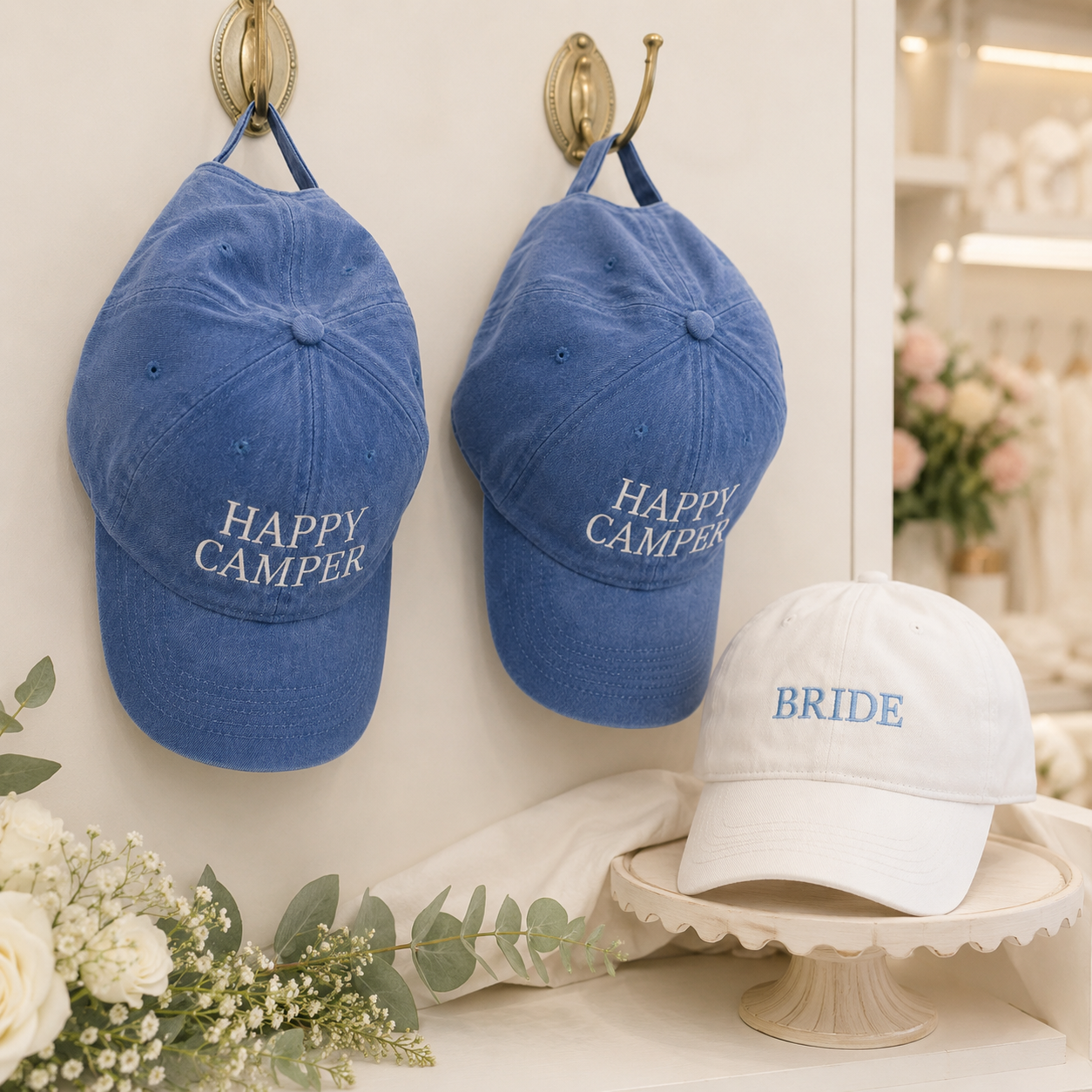 Custom Camp Party Bachelorette Hat With Personalized Text