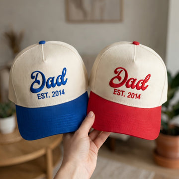 Personalized Dad Snapback Hat - Custom EST Year Embroidered Snapback Hat