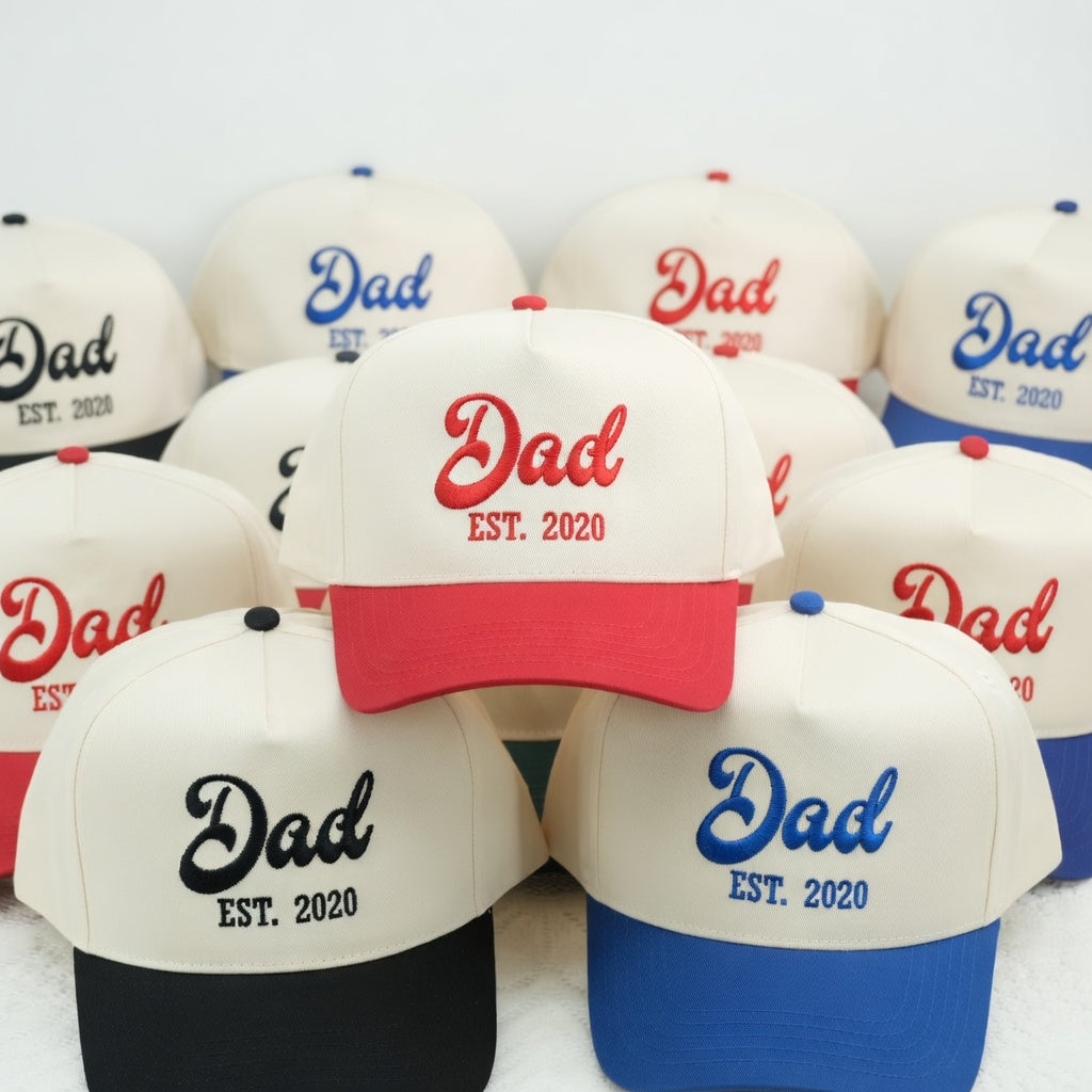 Custom Dad Snapback Hat - Personalized EST Year Snapback Hat