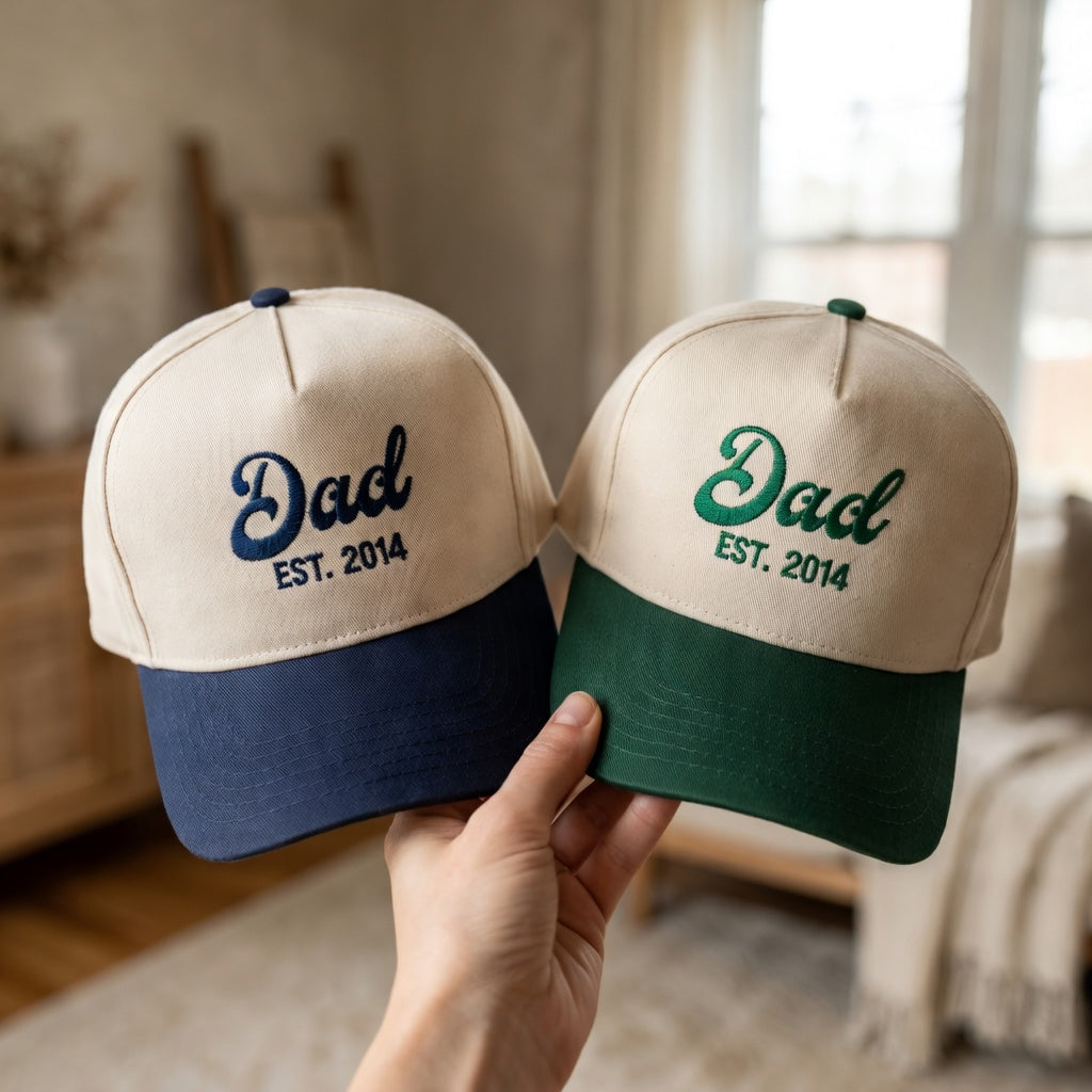 Personalized Dad Snapback Hat - Custom EST Year Embroidered Snapback Hat
