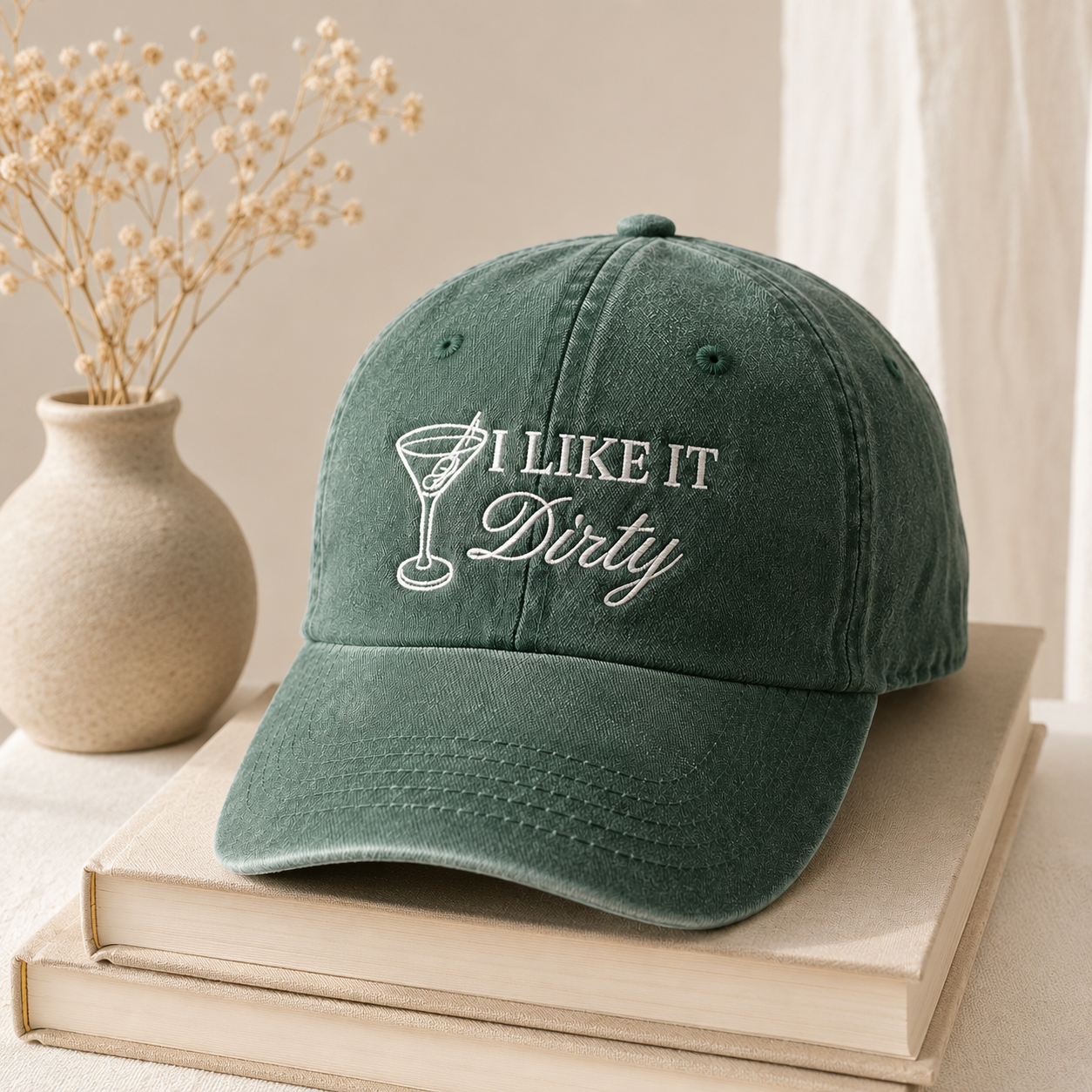 Custom Dirty Martini Embroidered Hat for Cocktail Lovers