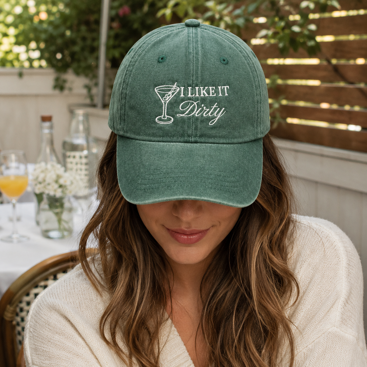 Custom Dirty Martini Embroidered Hat for Cocktail Lovers