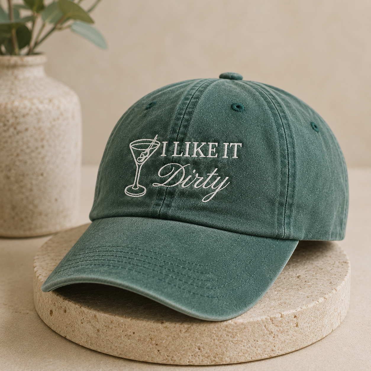 Custom Dirty Martini Embroidered Hat for Cocktail Lovers