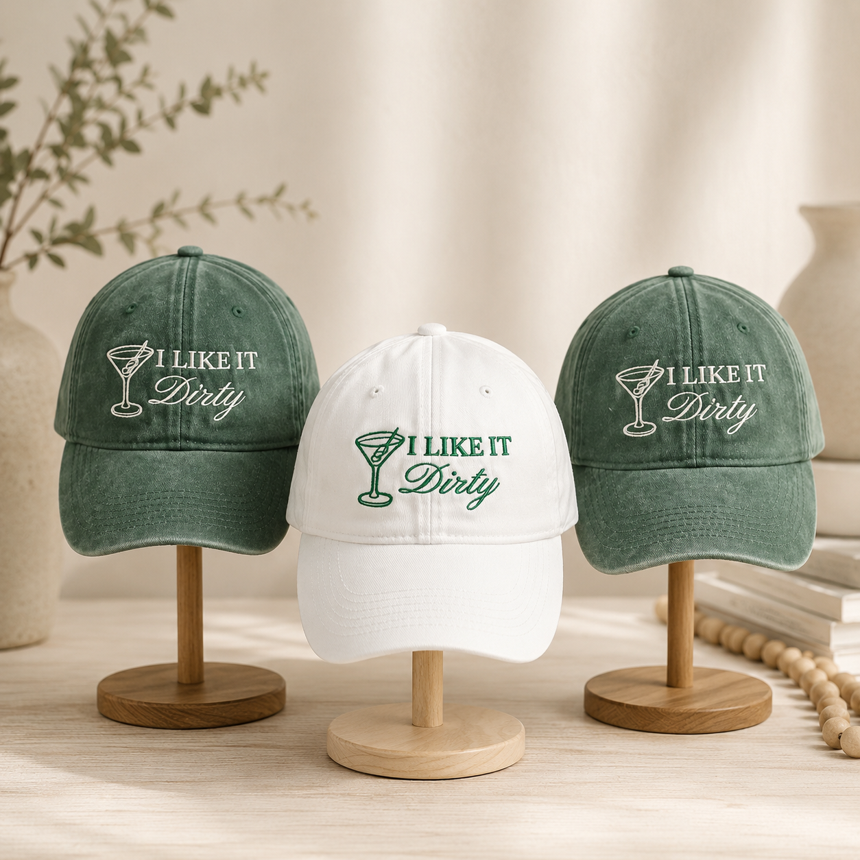 Custom Dirty Martini Embroidered Hat for Cocktail Lovers