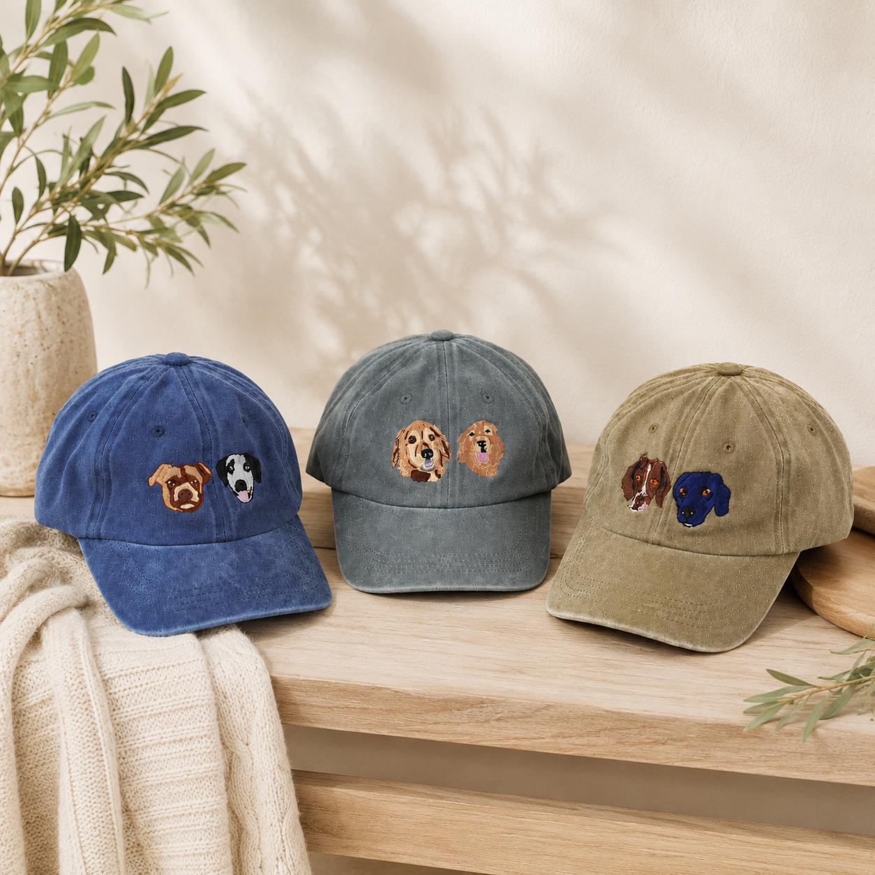 Custom Dog Portrait Embroidered Baseball Hat for Pet Lovers