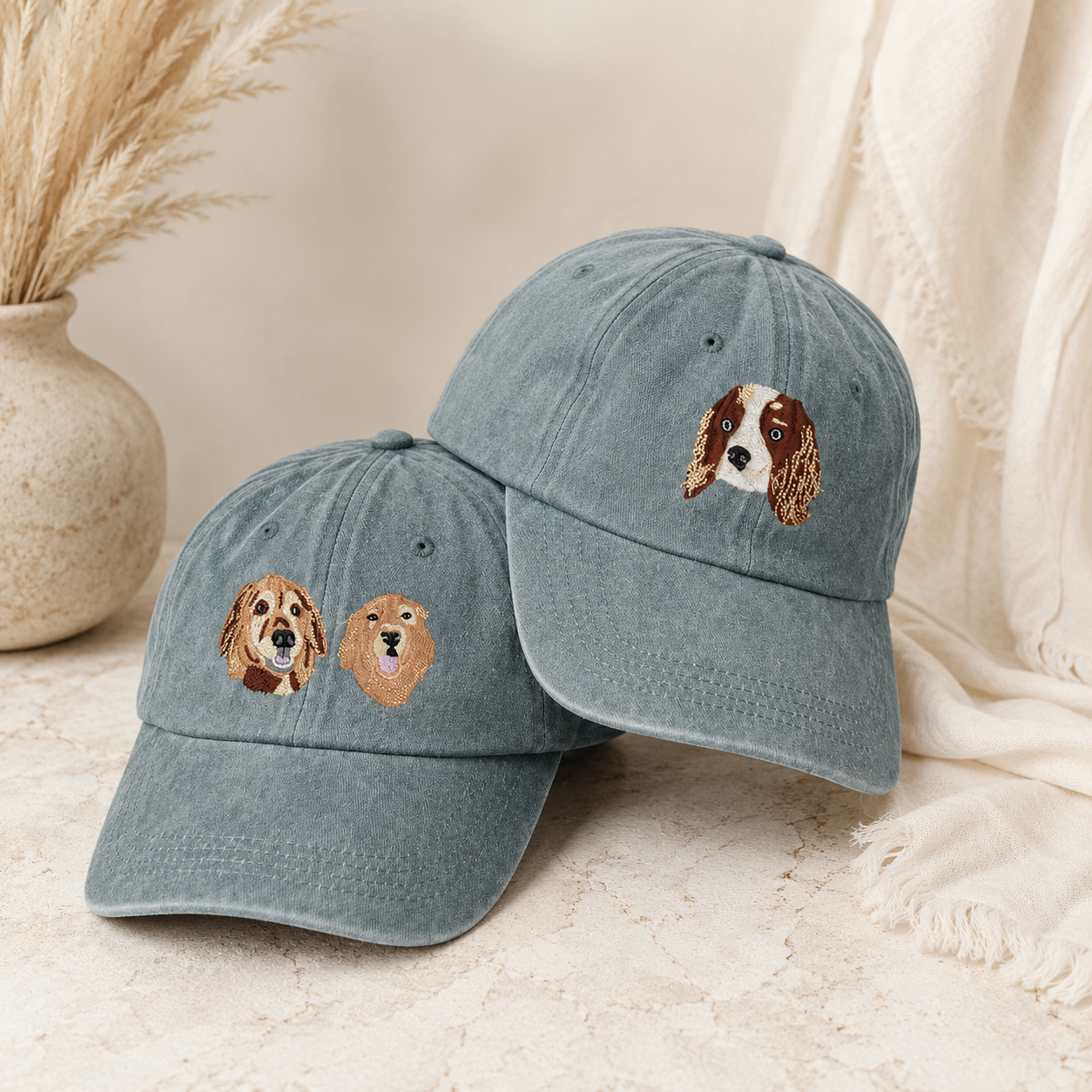 Custom Dog Portrait Embroidered Baseball Hat for Pet Lovers