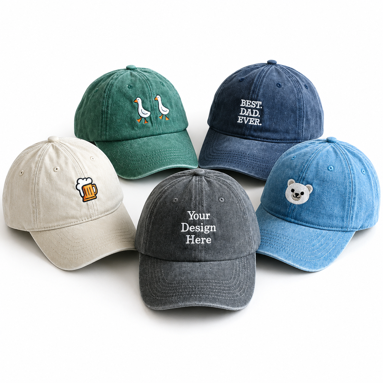 Custom Embroidered Baseball Hat Made With Your Personalized Text