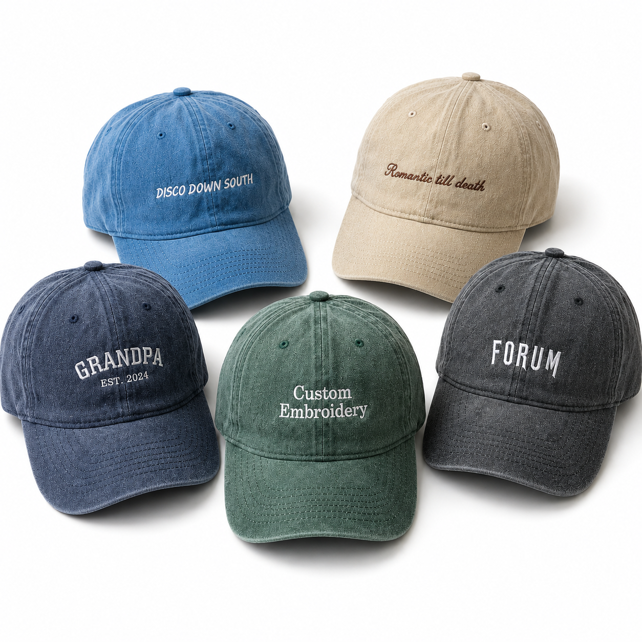Custom Embroidered Baseball Hat Made With Your Personalized Text