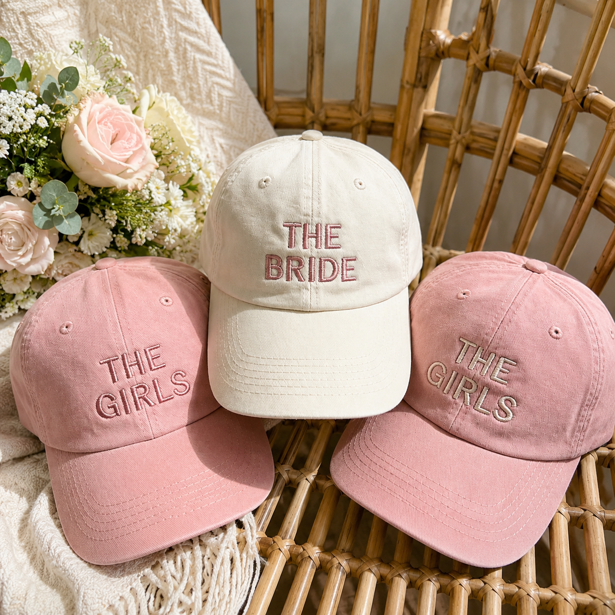 Custom Embroidered Bride Squad Cap for Bridal Party Gifts