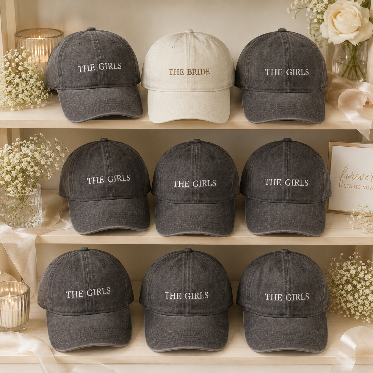 Custom Embroidered Bride Squad Cap for Bridal Party Gifts