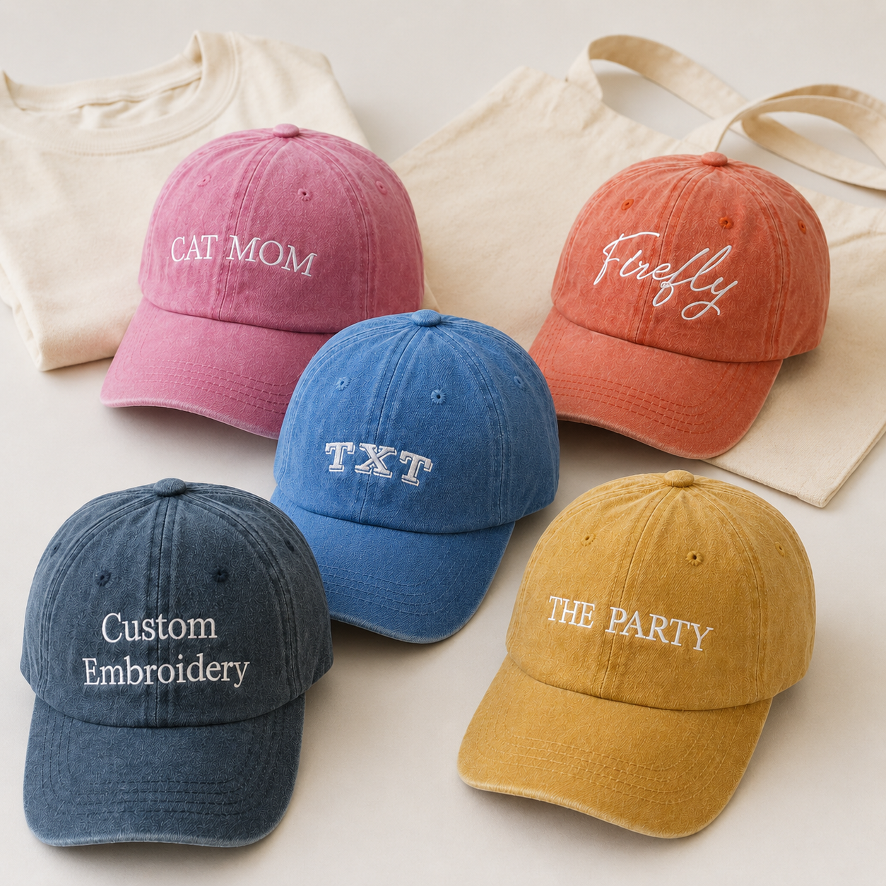 Custom Embroidered Cap with Personalized Text