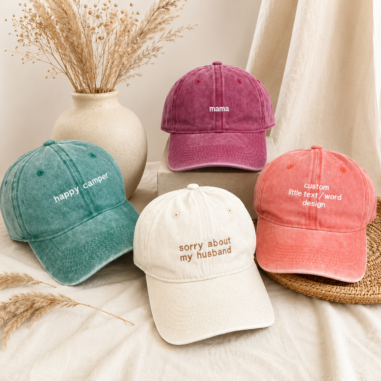 Custom Embroidered Cap with Personalized Text