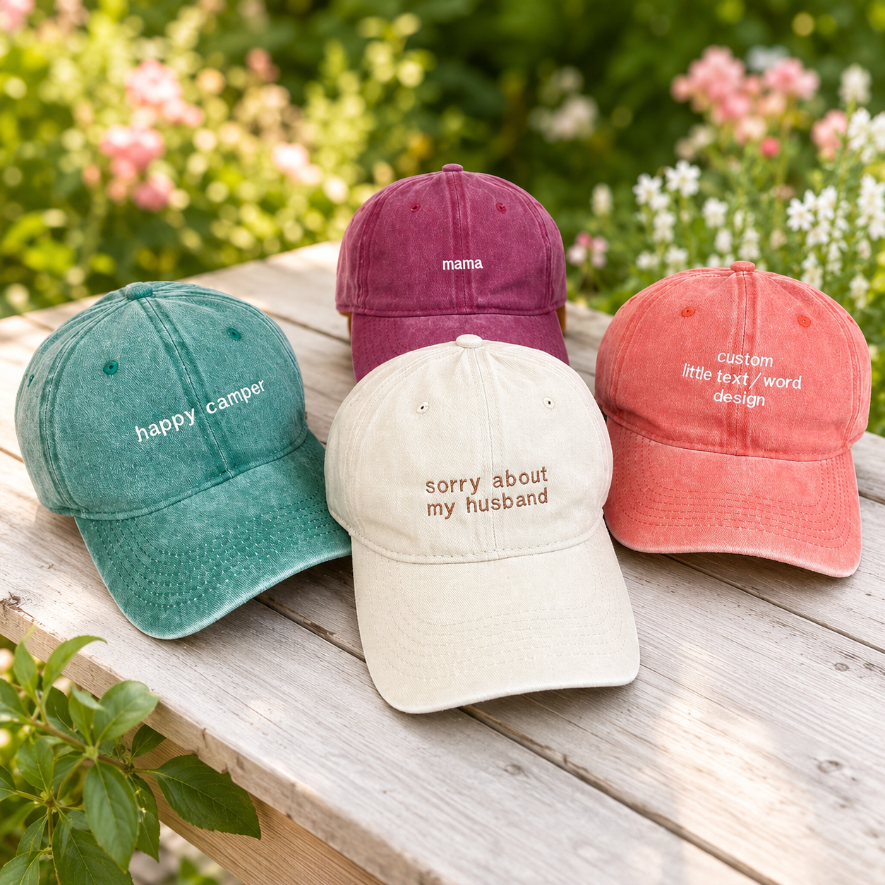 Custom Embroidered Cap with Personalized Text