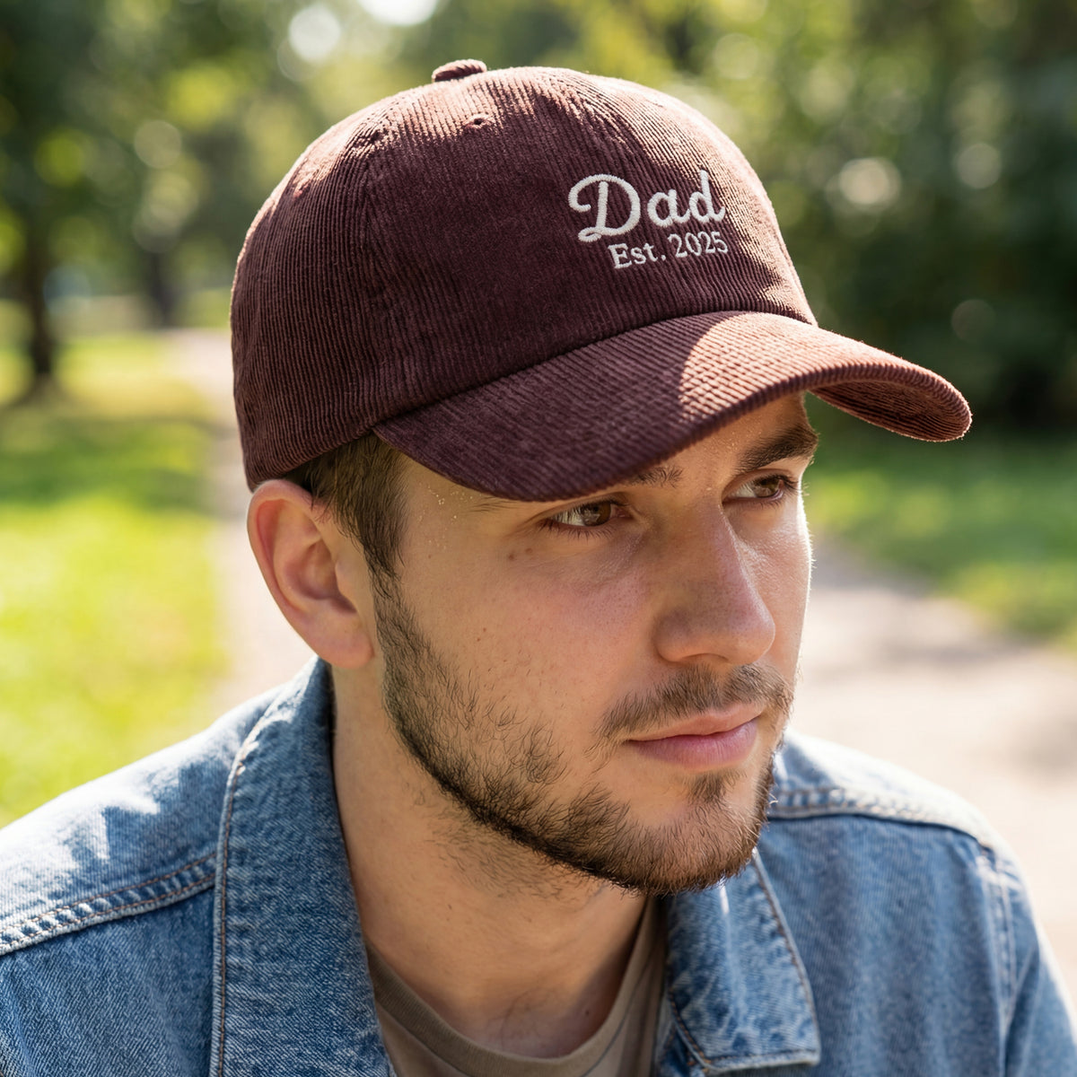 Custom Embroidered Corduroy Hat – Personalized Name Text Cap