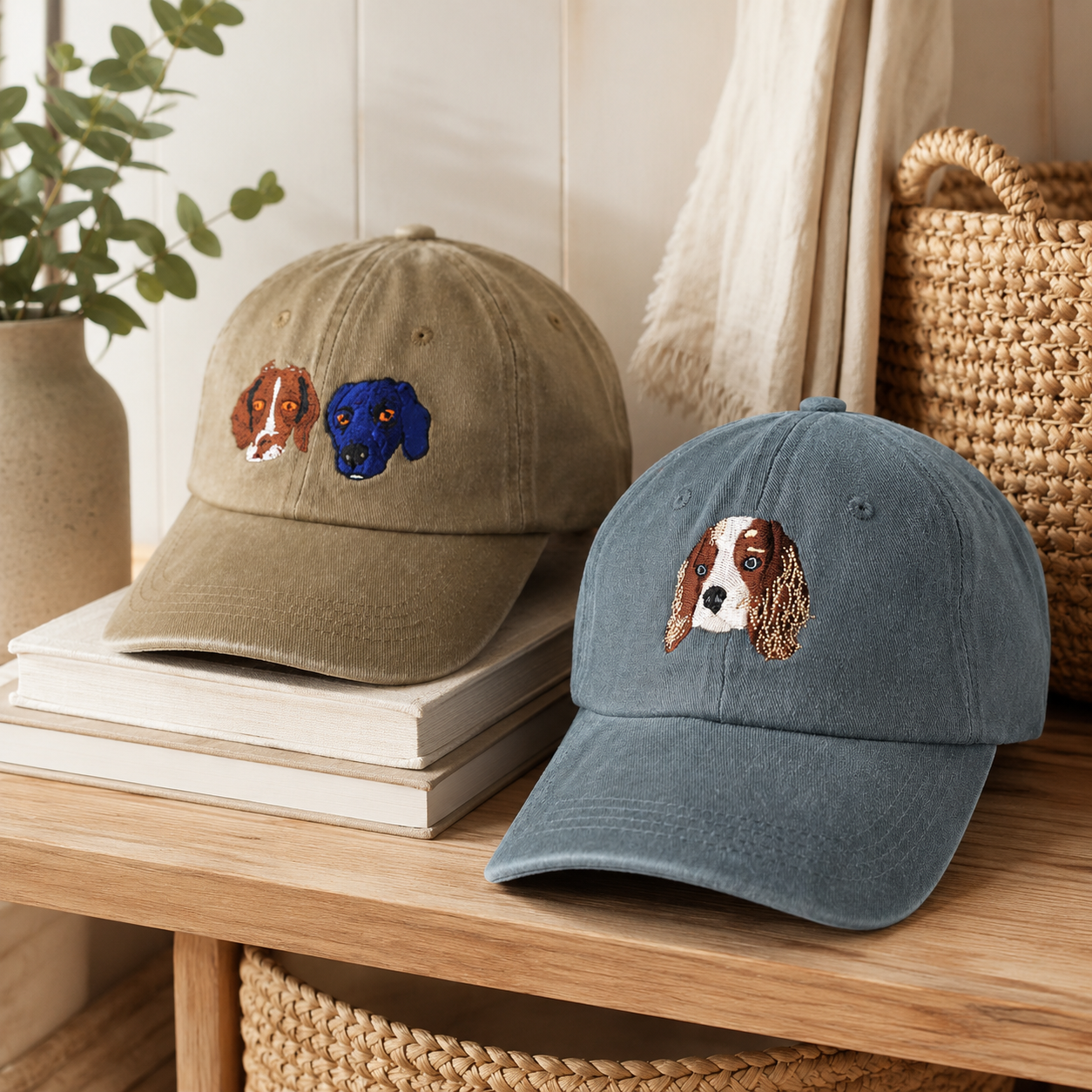 Custom Embroidered Dog Hat With Personalized Pet Portrait