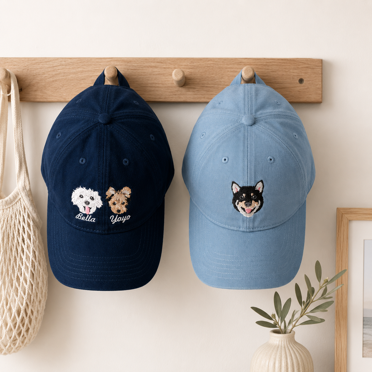 Custom Embroidered Dog Hat With Personalized Pet Portrait