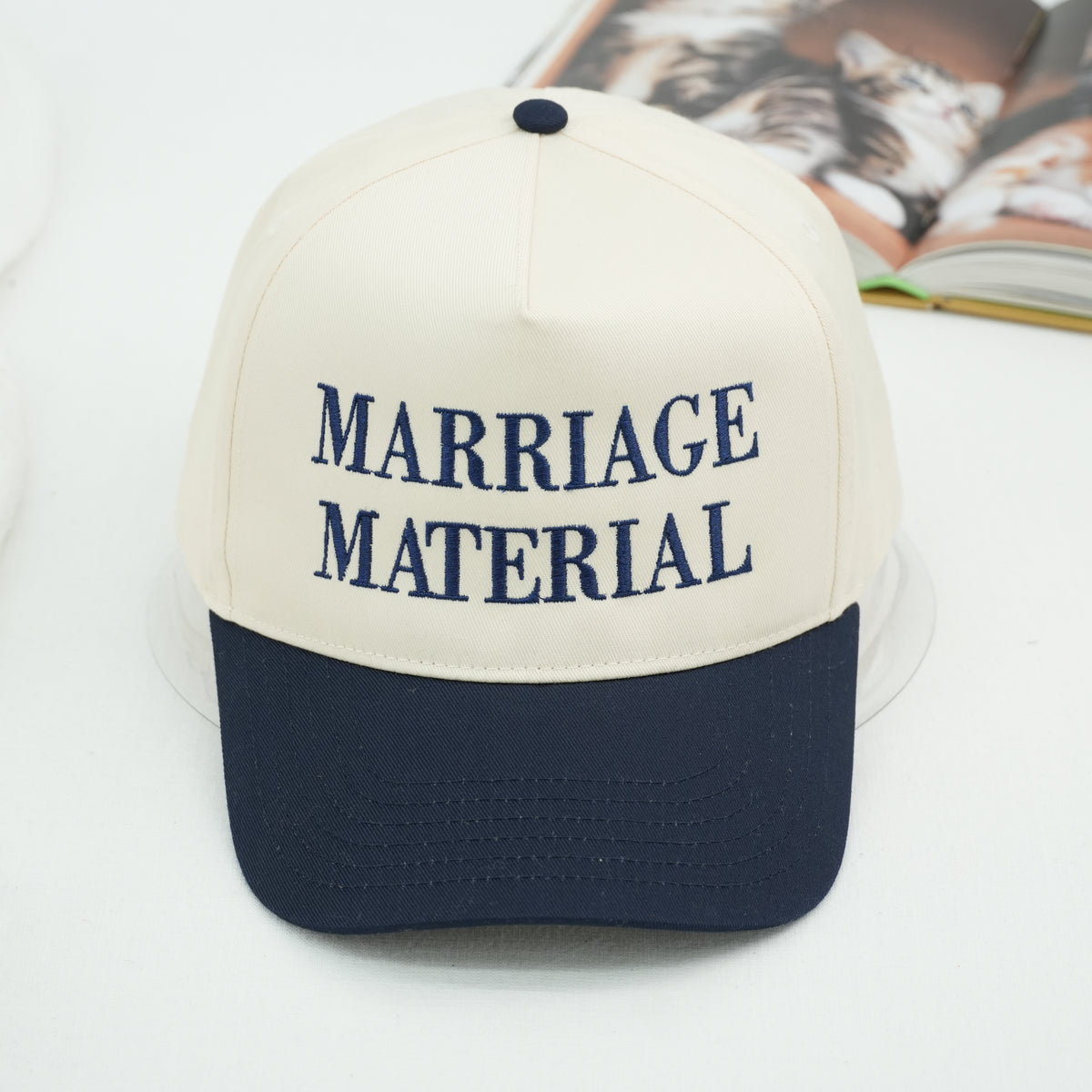 Custom Embroidered Marriage Material Snapback Hat