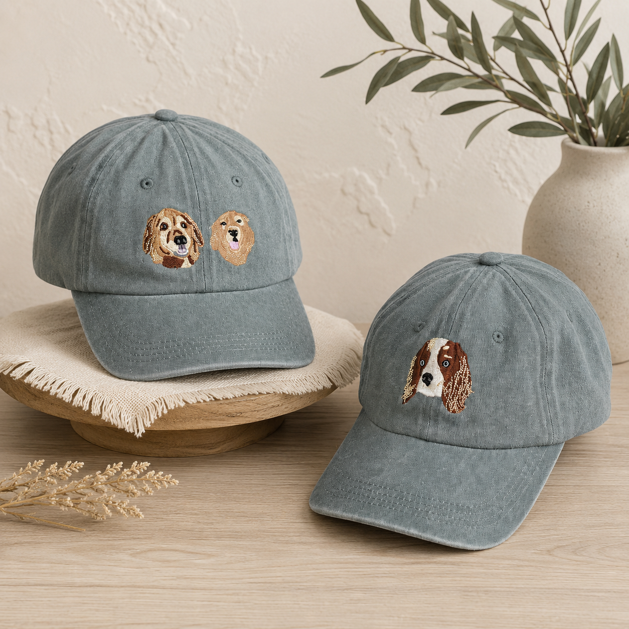 Custom Embroidered Pet Photo Hat With Personalized Pet Portrait