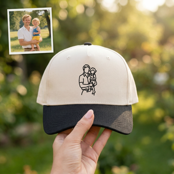Custom Embroidered Photo Outline Snapback Hat – Portrait Cap