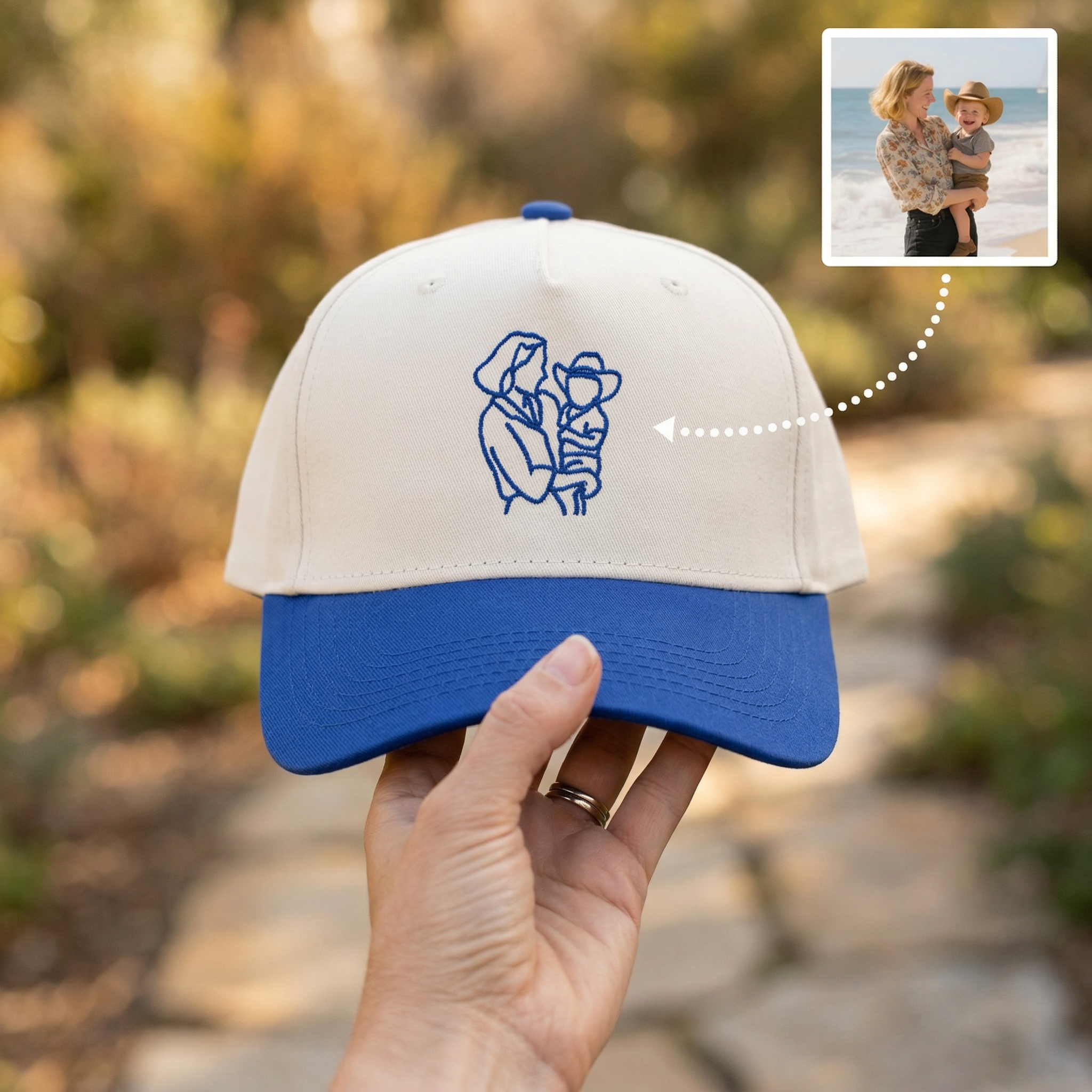 Custom Embroidered Portrait Snapback Hat from Photo
