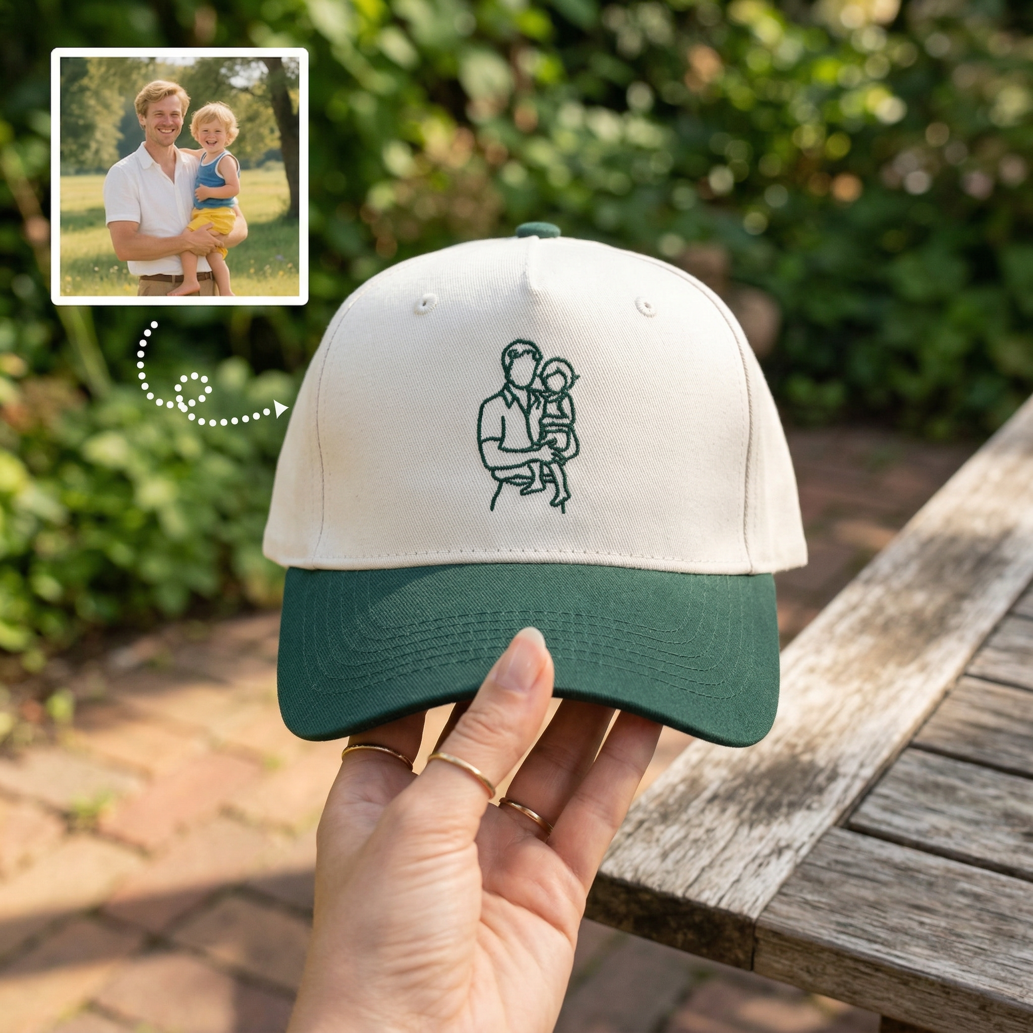 Custom Embroidered Portrait Snapback Hat from Photo
