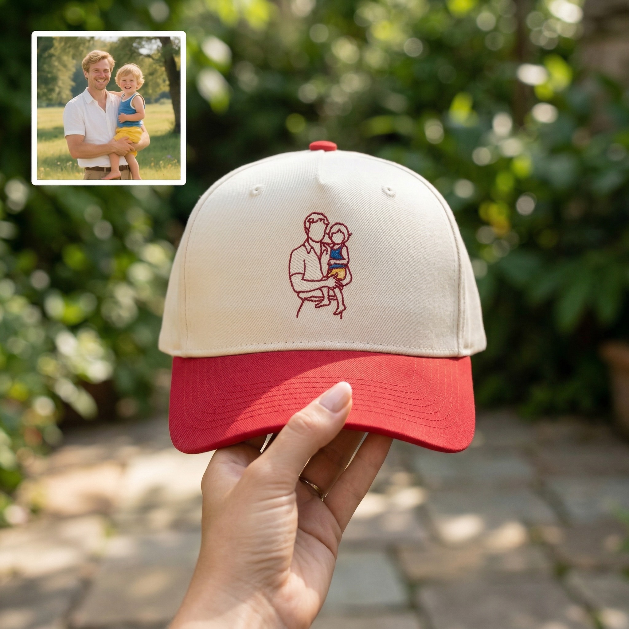Custom Embroidered Portrait Snapback Hat from Photo