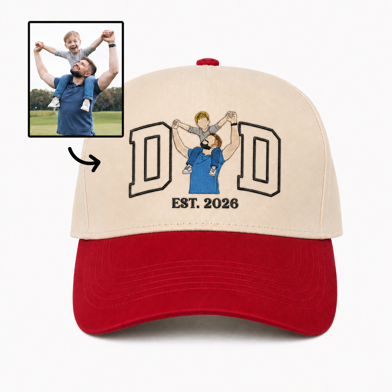 Custom Embroidered Photo Snapback Hat – Unique Father’s Day Cap Gift