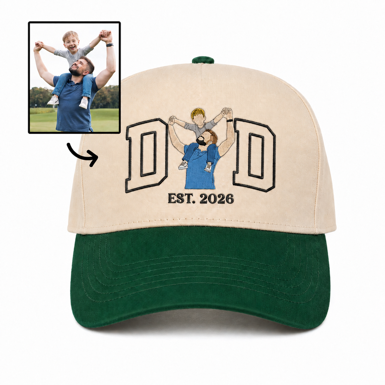Custom Embroidered Photo Snapback Hat – Unique Father’s Day Cap Gift