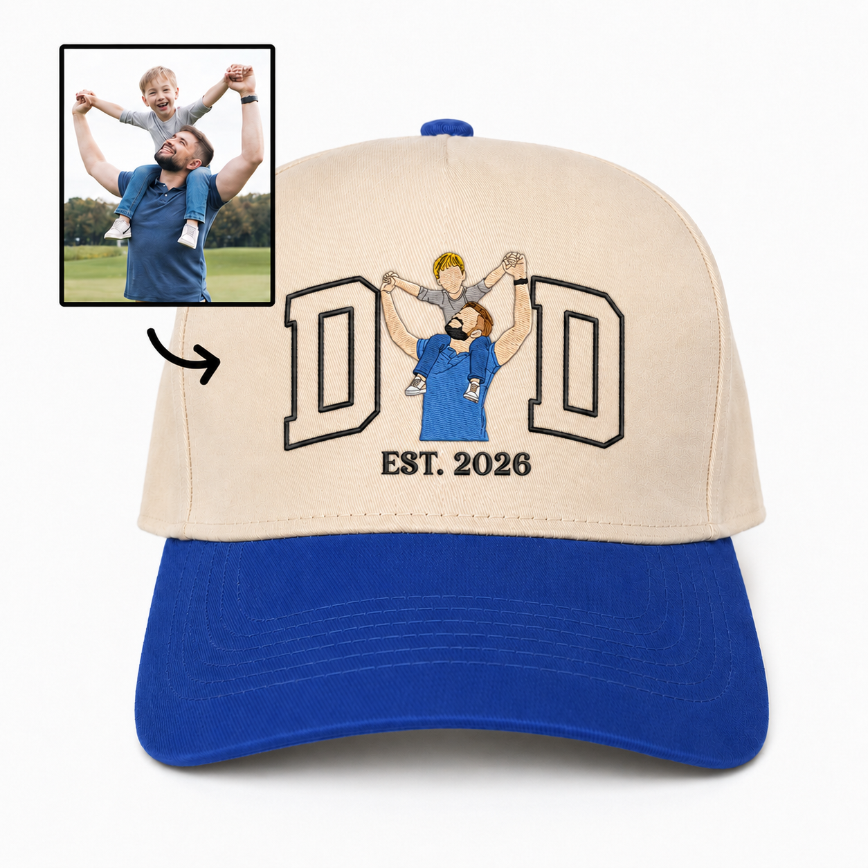 Custom Embroidered Photo Snapback Hat – Unique Father’s Day Cap Gift