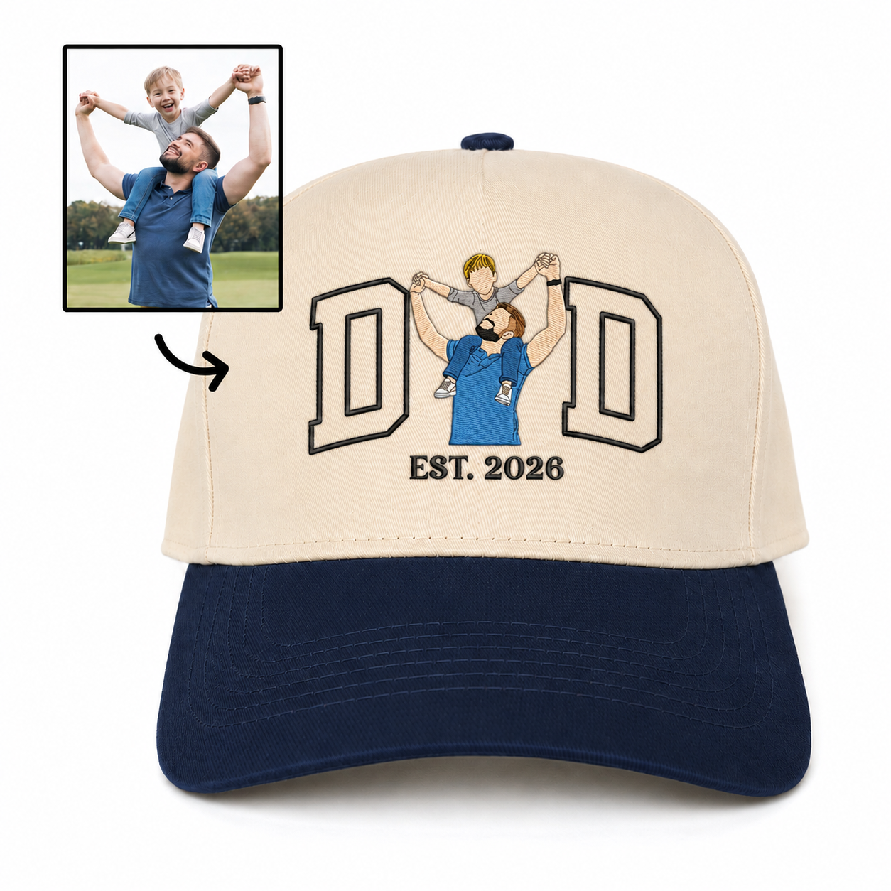 Custom Embroidered Photo Snapback Hat – Unique Father’s Day Cap Gift