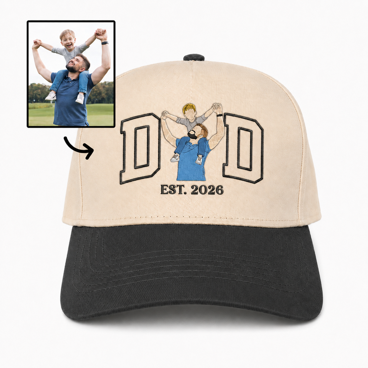 Custom Embroidered Photo Snapback Hat – Unique Father’s Day Cap Gift