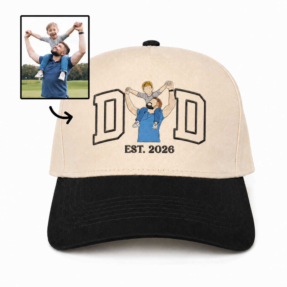 Custom Embroidered Photo Snapback Hat – Unique Father’s Day Cap Gift