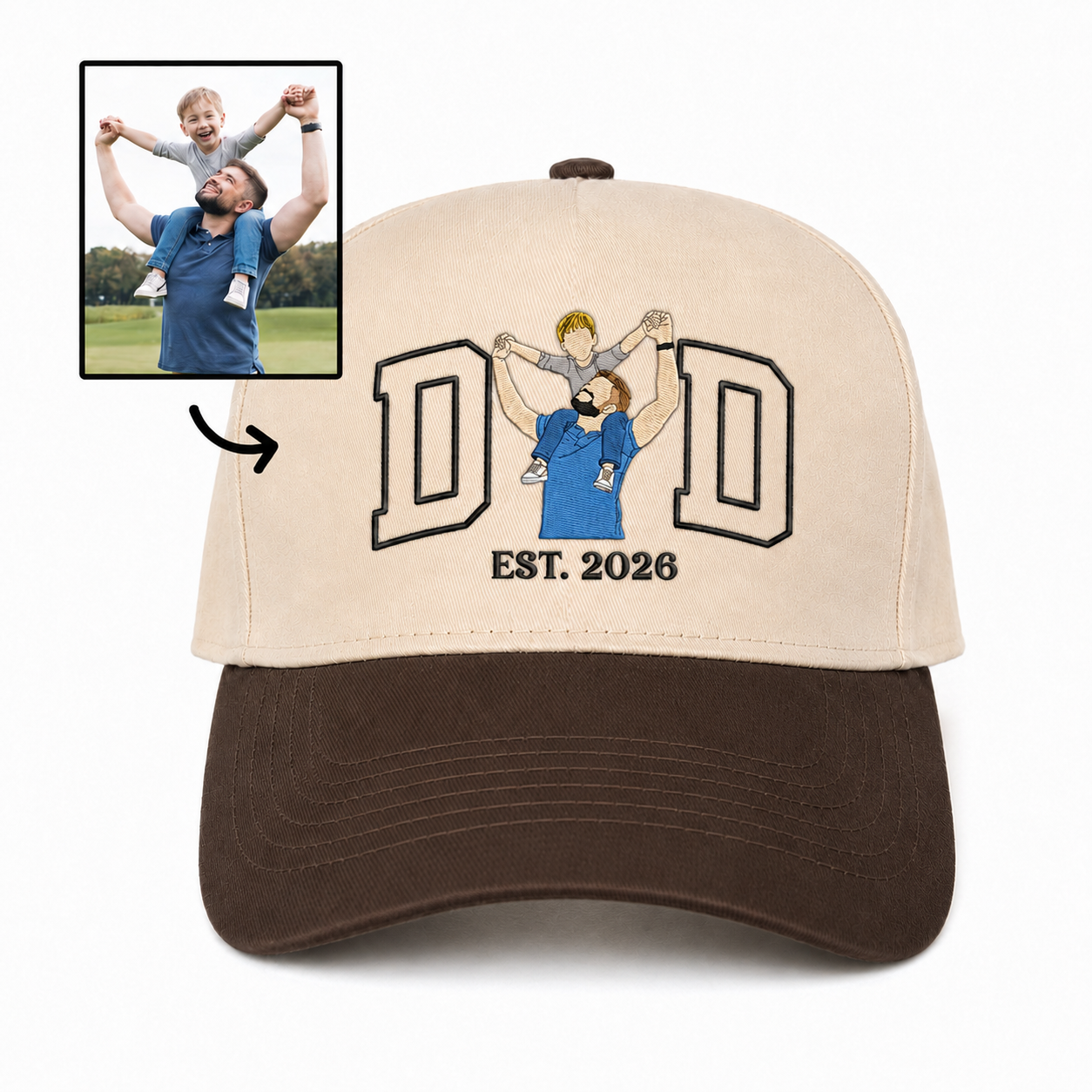 Custom Embroidered Photo Snapback Hat – Unique Father’s Day Cap Gift