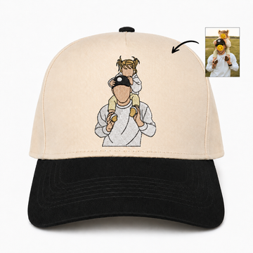 Custom Embroidered Portrait Snapback Hat – Personalized Photo Gift Cap