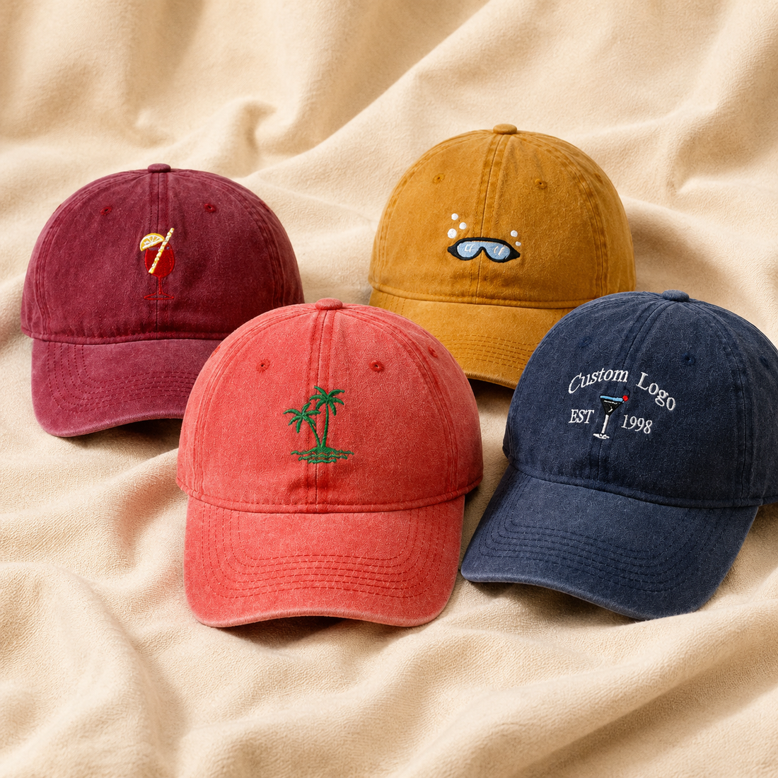 Custom Embroidered Side Hat With Personalized Text Option