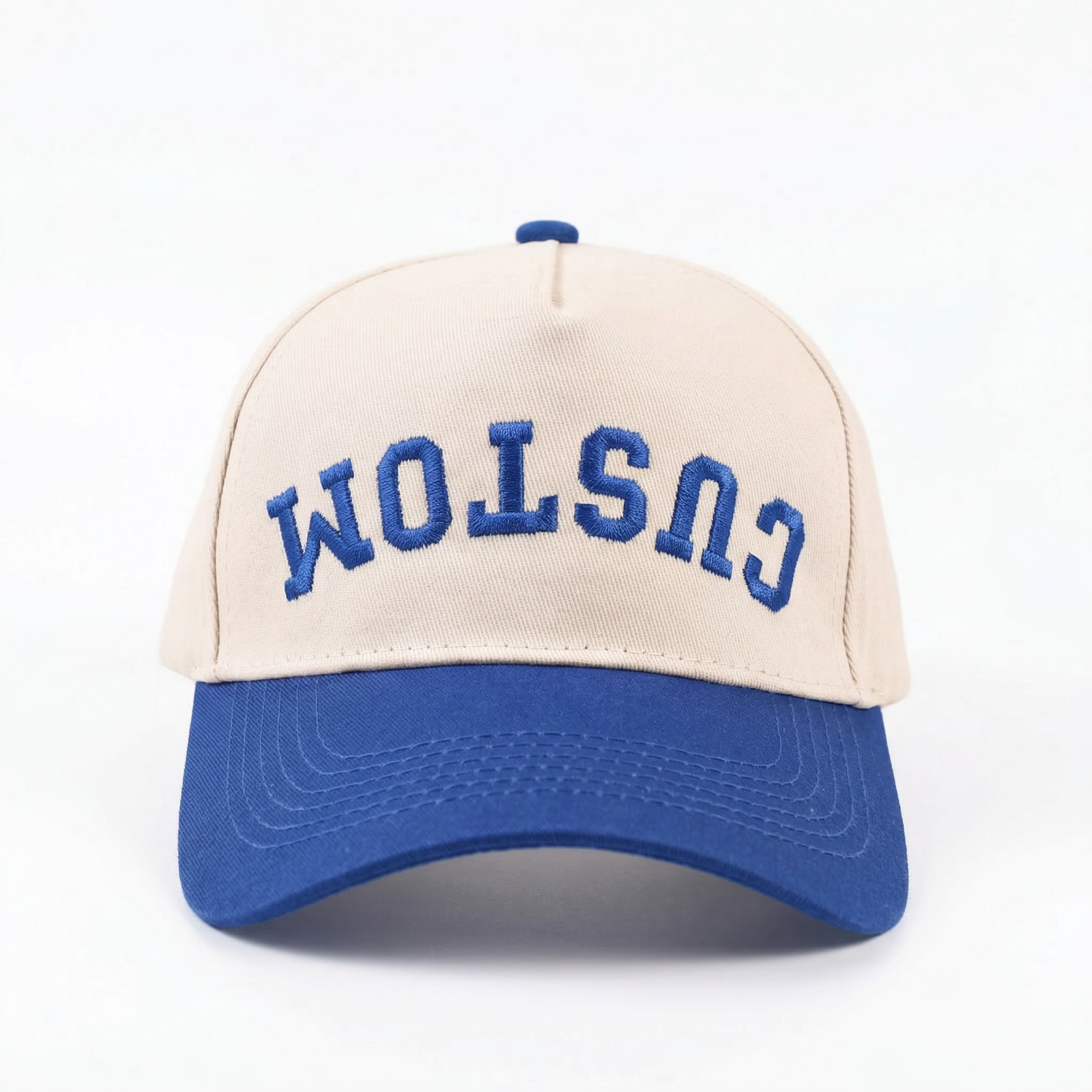 Custom Embroidered Snapback Hat – Upside Down Text Cap