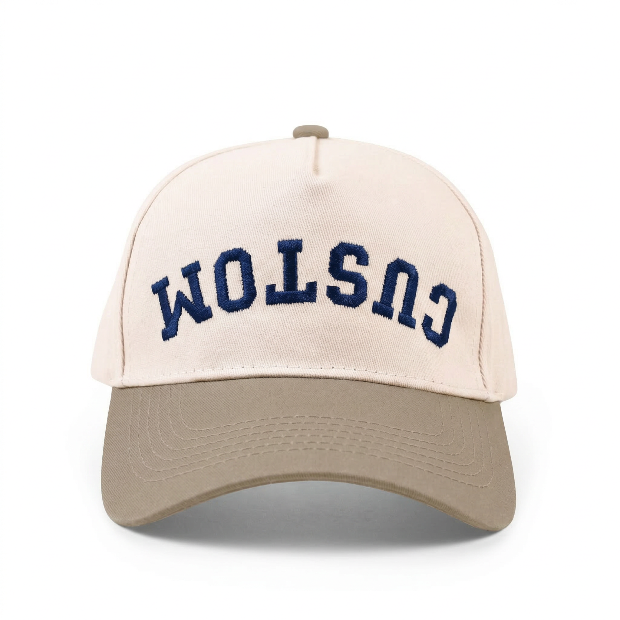 Custom Embroidered Snapback Hat – Upside Down Text Cap