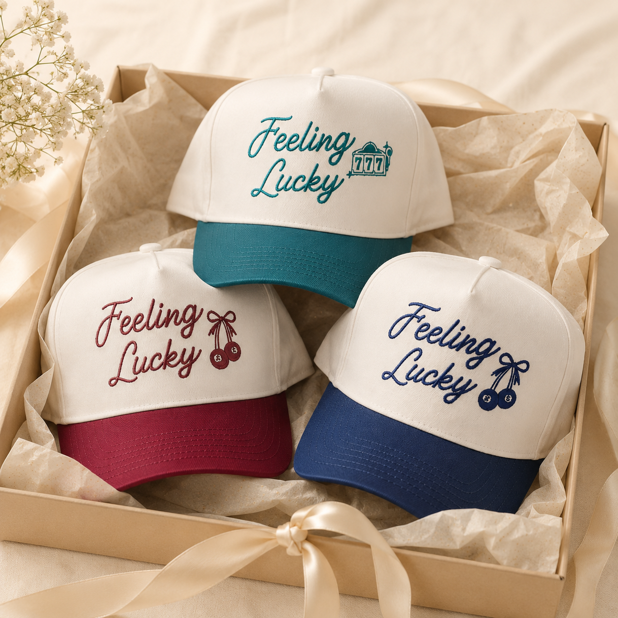 Custom Embroidered Trucker Hats for Wedding and Bachelorette Favors