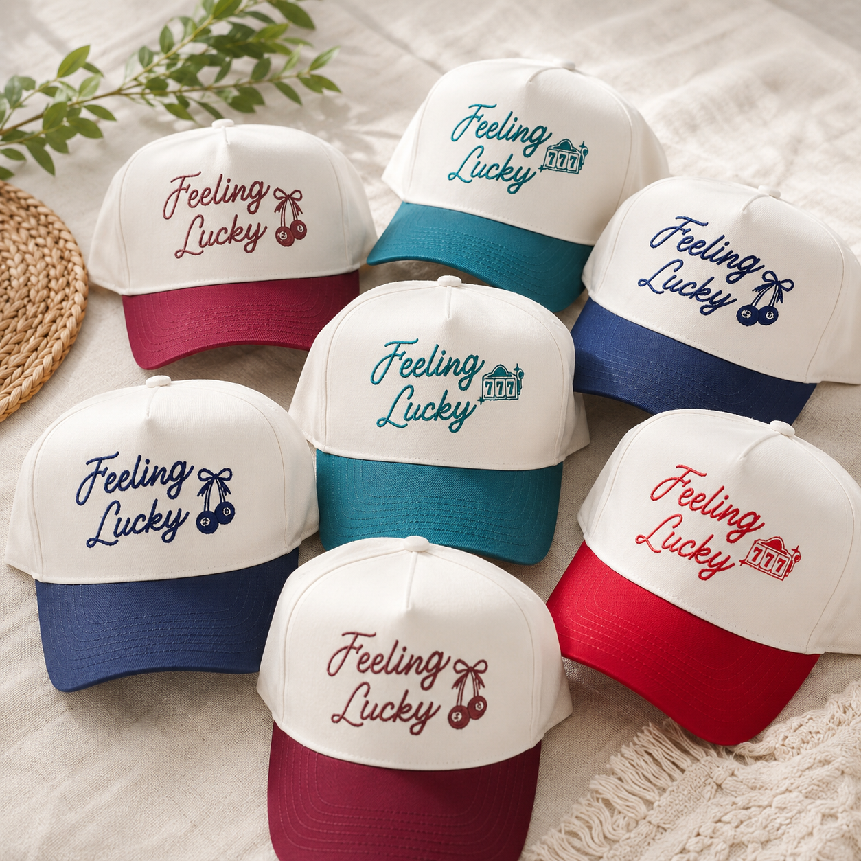 Custom Embroidered Trucker Hats for Wedding and Bachelorette Favors