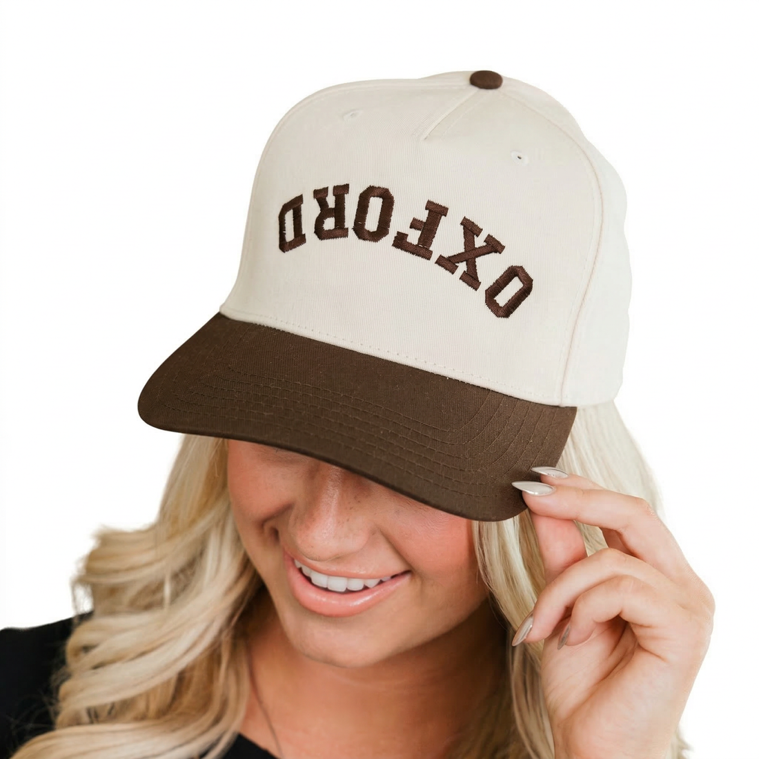 Custom Inverted Text Embroidered Snapback Hat